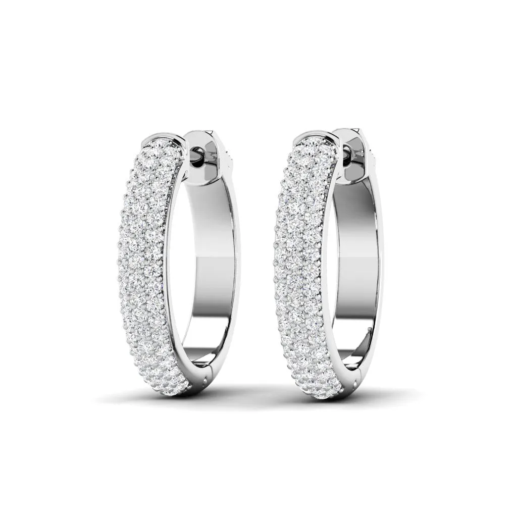 0.75-1.25 CT Round Cut Lab Grown Diamonds - Hoop and Drop Earrings
