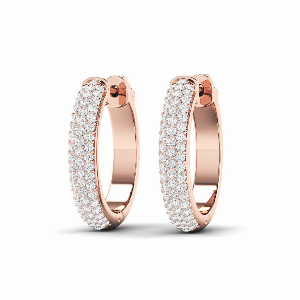 0.75-1.25 CT Round Cut Lab Grown Diamonds - Hoop and Drop Earrings