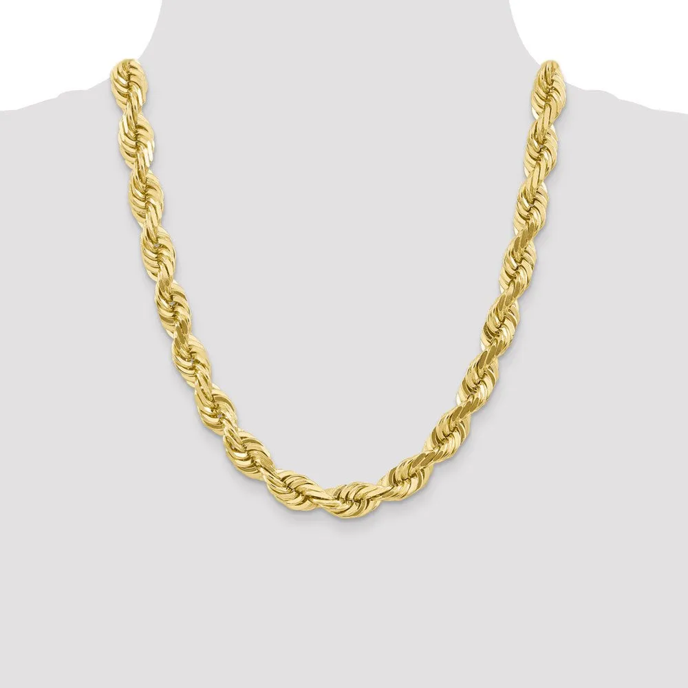10k 10mm Diamond-cut Rope Chain