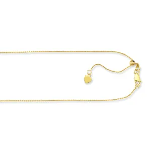 10K Gold 1.1mm Adjustable Cable Chain