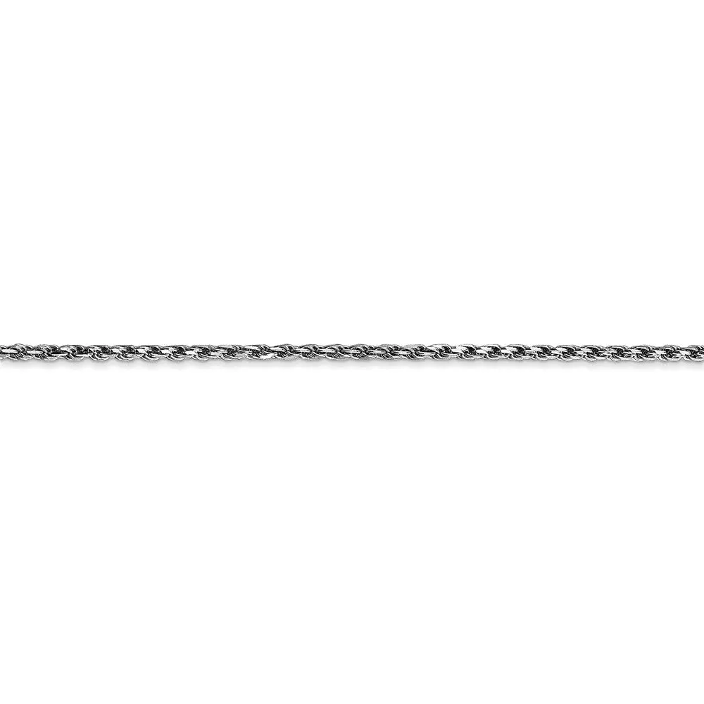 10k White Gold 1.6mm D/C Machine Made Rope Chain