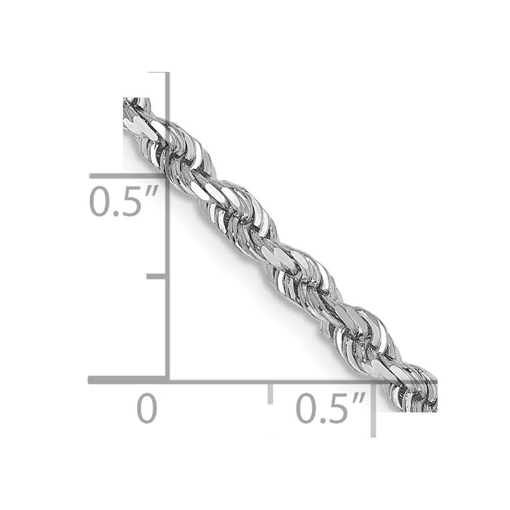 10k White Gold 3.35mm D/C Quadruple Rope Chain