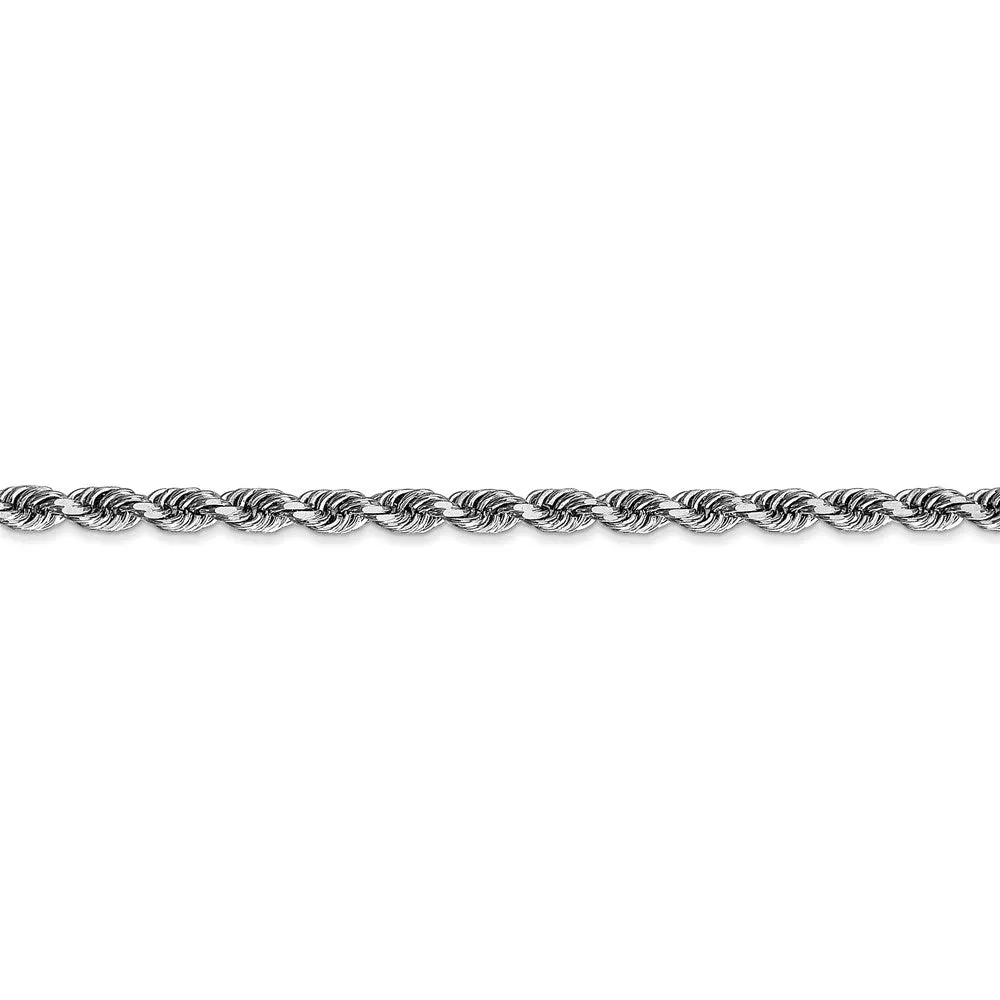 10k White Gold 3.35mm D/C Quadruple Rope Chain