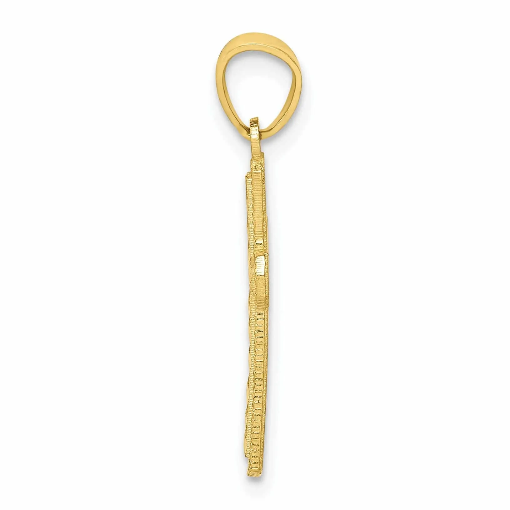 10k Yellow Gold Polished Cross Pendant