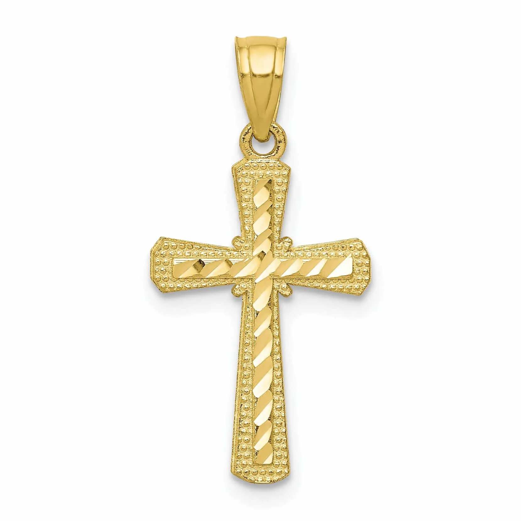 10k Yellow Gold Polished Cross Pendant