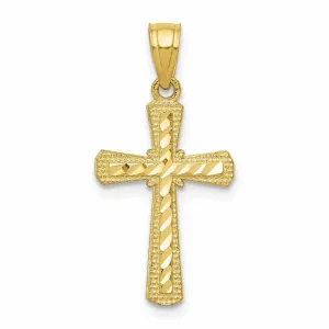 10k Yellow Gold Polished Cross Pendant