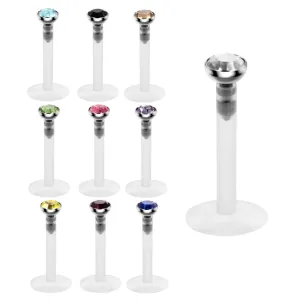 10PCS Soft Rod Labret Stud Push-in Lip Rings