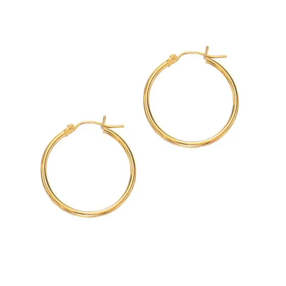 14 Karat Yellow Gold Hoops