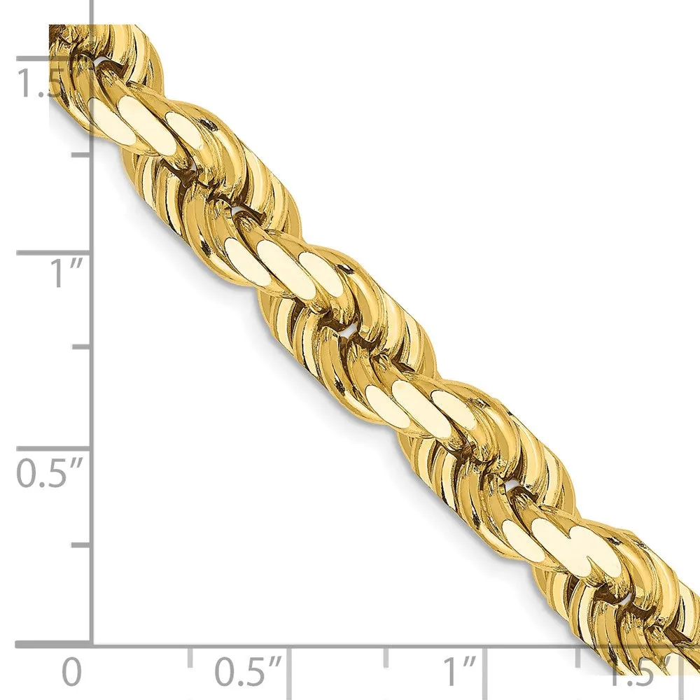 14K 8mm  D/C Rope with Fancy Lobster Clasp Chain