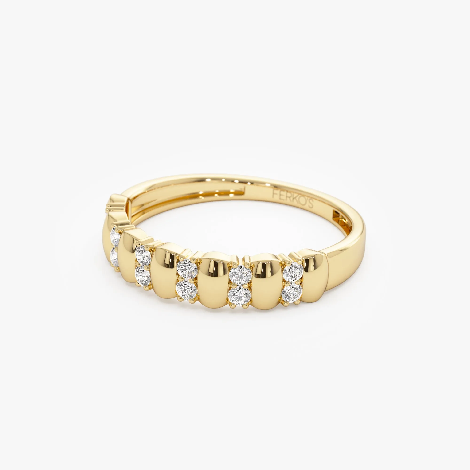 14K Alternating Diamond Bar Band