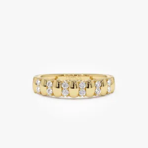 14K Alternating Diamond Bar Band