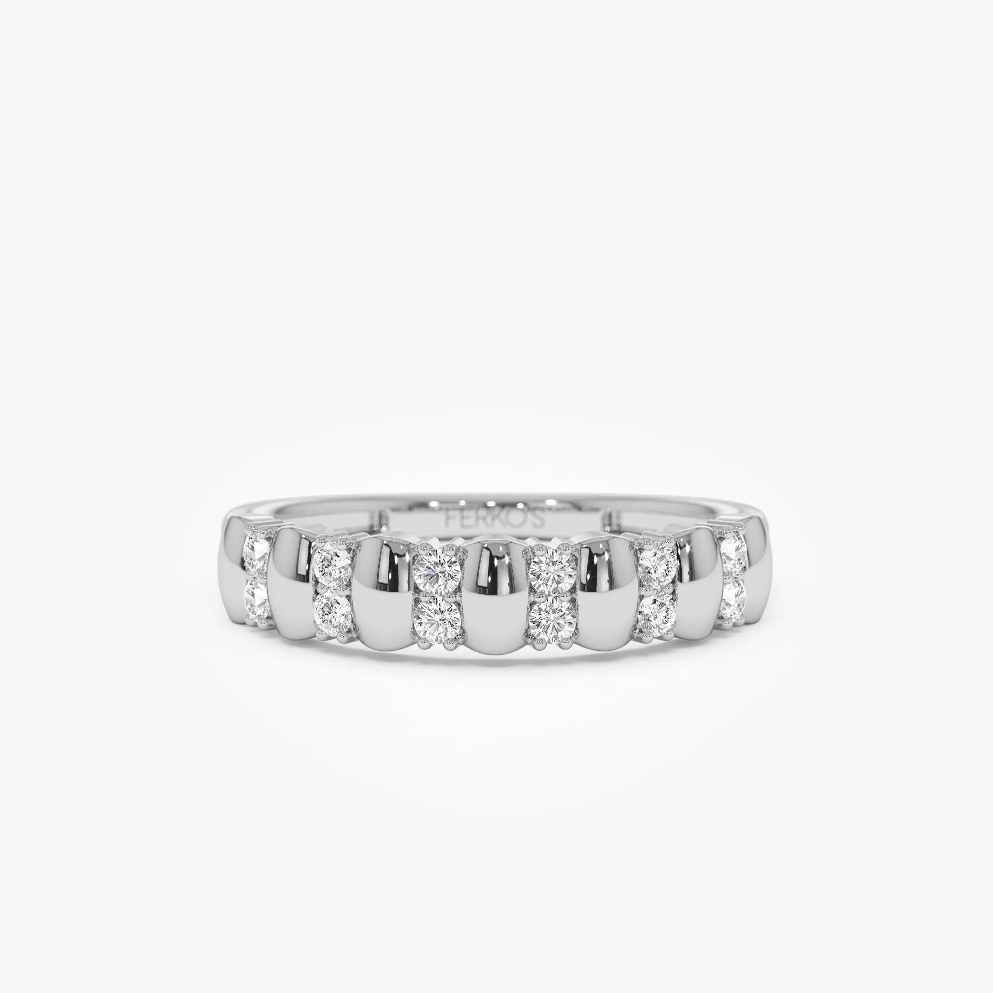 14K Alternating Diamond Bar Band