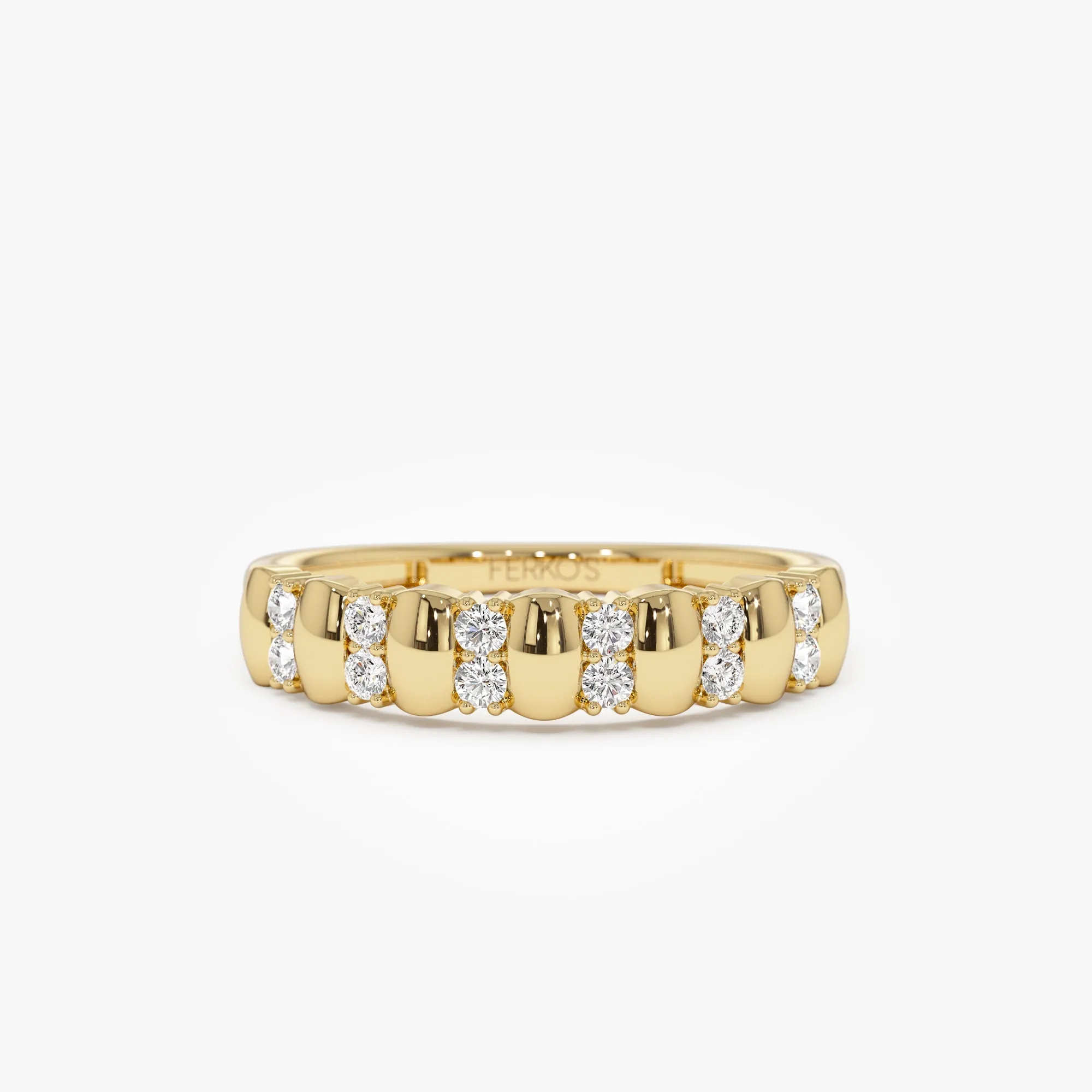 14K Alternating Diamond Bar Band