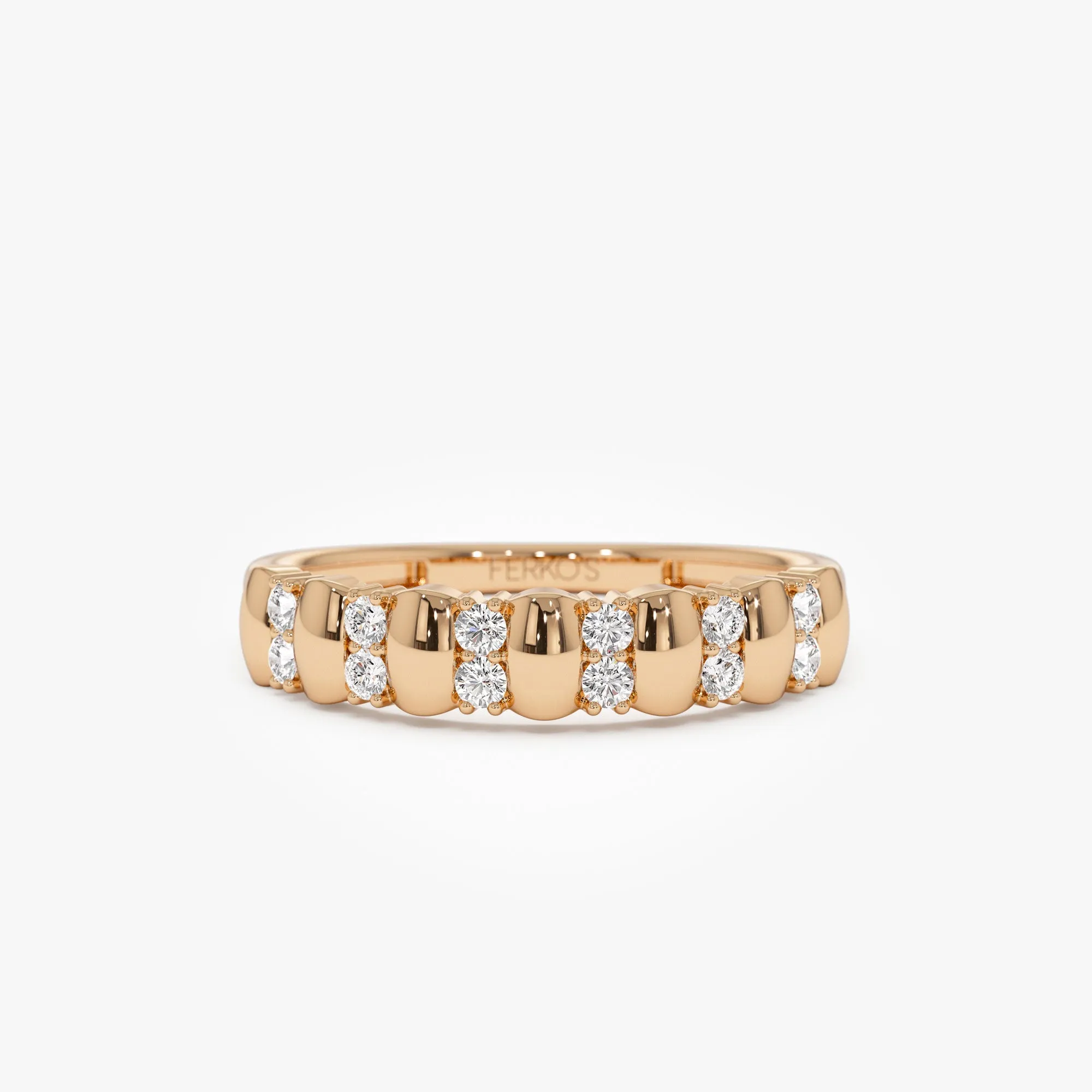 14K Alternating Diamond Bar Band