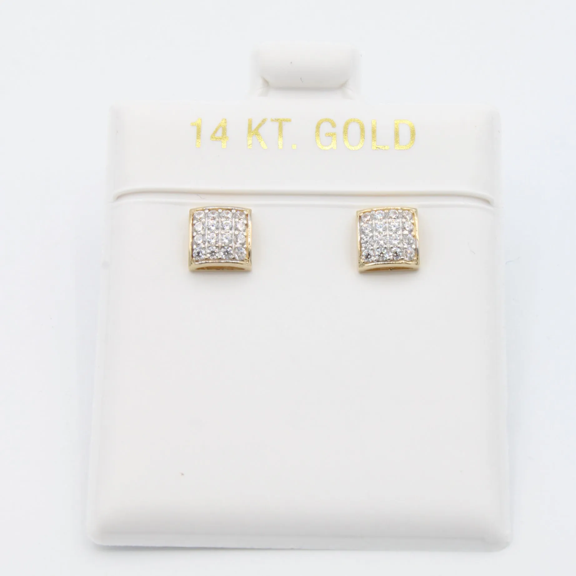 14K CZ Square Earrings (5.7MM) JTJ™