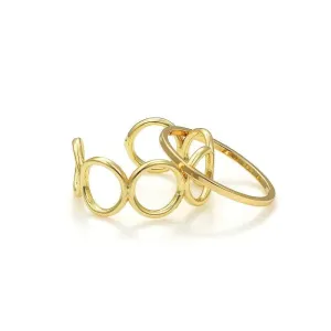 14K Gold Adjustable Two Set Circle Ring