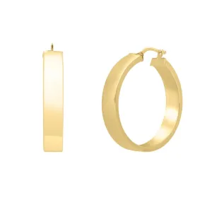 14K Large Square Tube Hoops