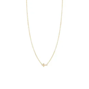 14k Pavé Diamond Itty Bitty Cross Necklace