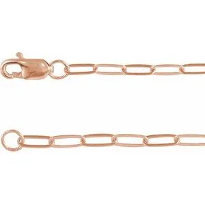 14K Rose 2.1 mm Paperclip-Style 16" Chain