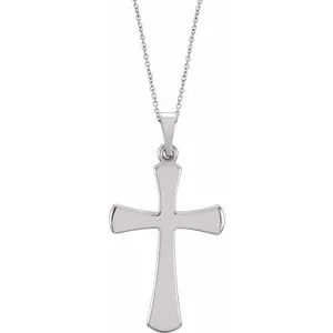 14K Rose Cross 18" Necklace