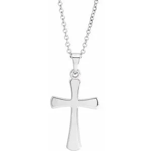 14K Rose Cross 18" Necklace