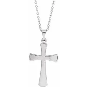 14K Rose Cross 18" Necklace