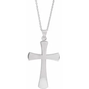 14K Rose Cross 18" Necklace