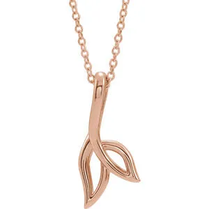 14K Rose Freeform 16-18" Leaf Necklace