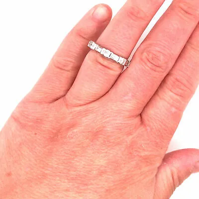 14K Round Baguette Diamond Bar Set Eternity Band Two-Tone Gold