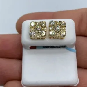 14K Square Stud Earrings 2.5ct
