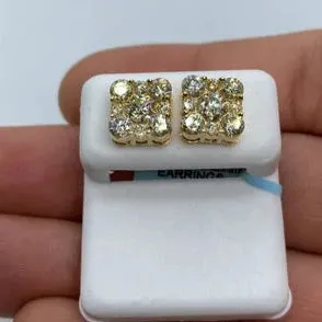 14K Square Stud Earrings 2.5ct