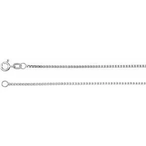 14K White 1.3 mm Diamond Cut Box 16" Chain with Spring Ring