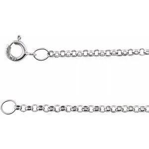 14K White 1.5 mm Solid Rolo 16" Chain