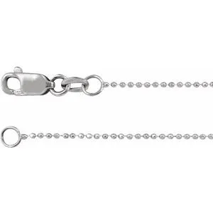 14K White 1mm Diamond-Cut Bead 16" Chain