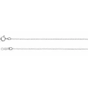 14K White .75 mm Rope 16" Chain