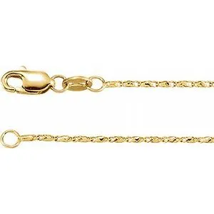 14K Yellow 1 mm Raso 20" Chain