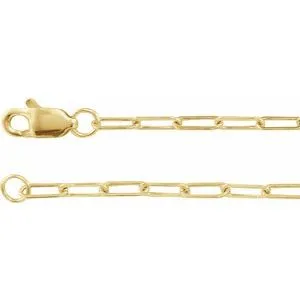 14K Yellow 1.95 mm Elongated Flat Link 24" Chain