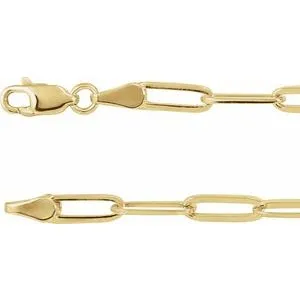 14K Yellow 3.85 mm Paperclip-Style 20" Chain