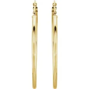 14K Yellow 40 mm Hoop Earrings