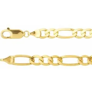 14K Yellow 5.5 mm Figaro 18" Chain