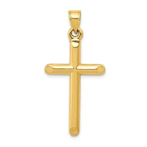 14k Yellow Gold 3-D Hollow Cross Pendant