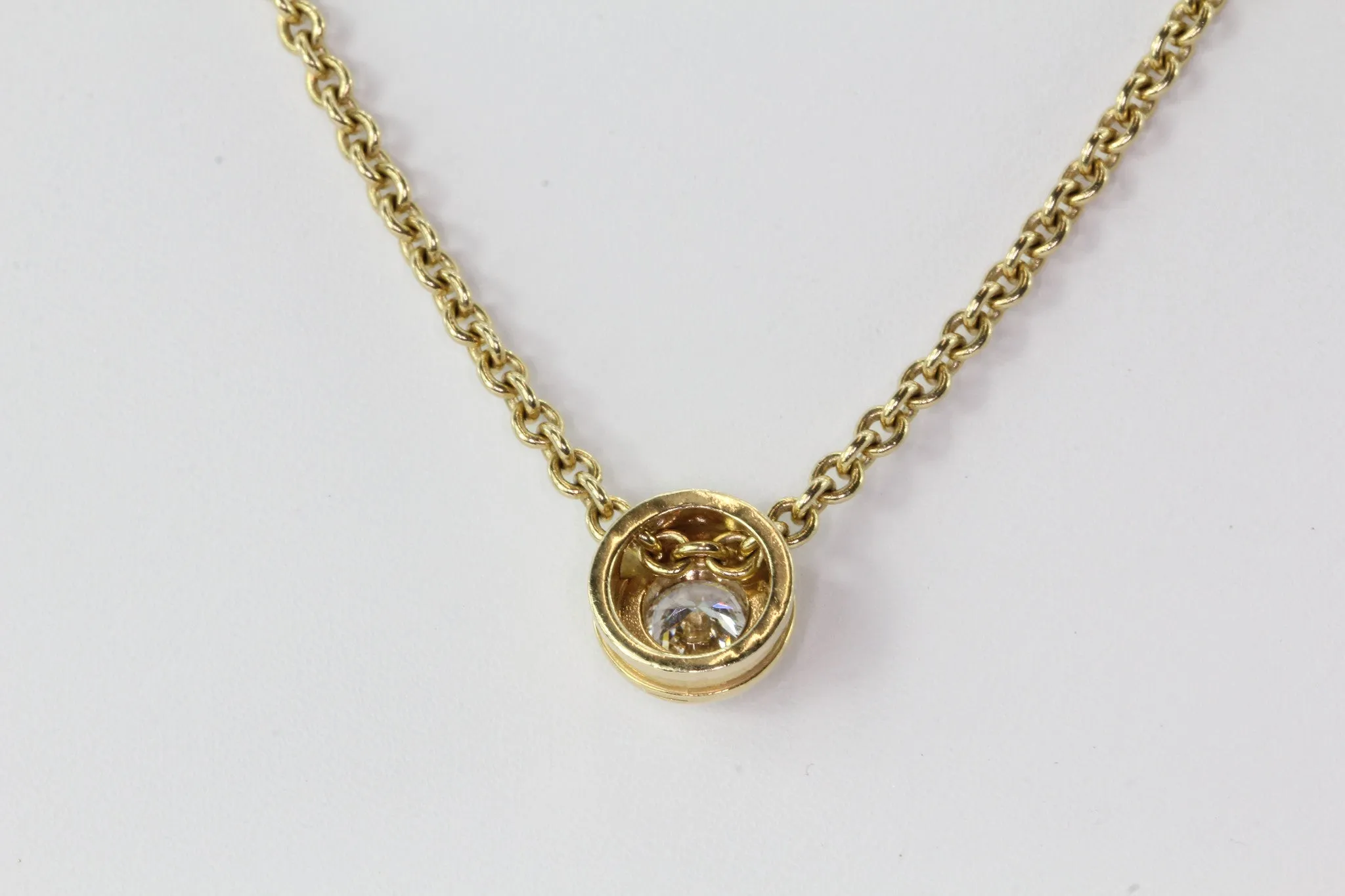 14k Yellow Gold .65 Carat Diamond Solitare Pendant Necklace
