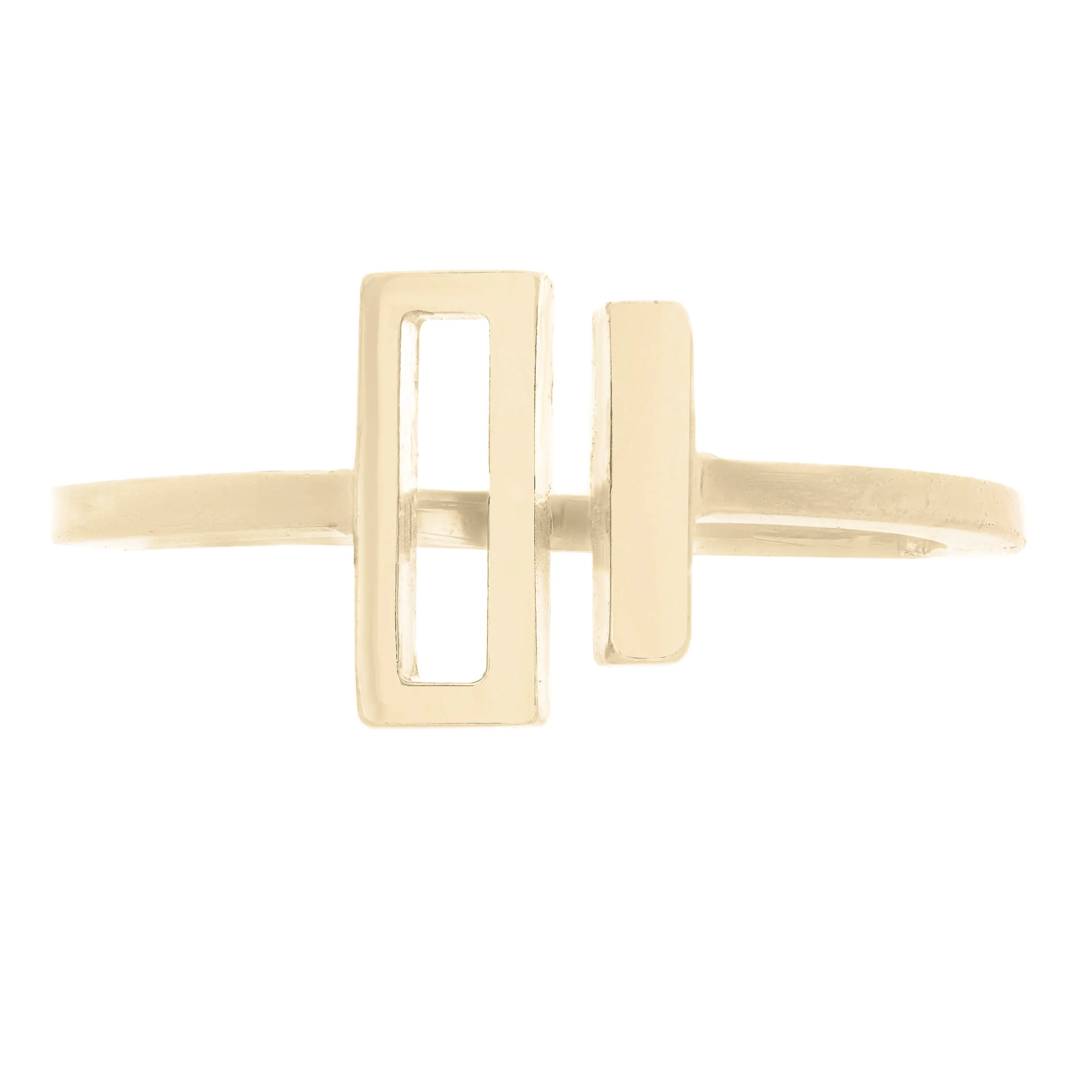 14k Yellow Gold Double Open Bar Ring 2.1 grams Size 6.5