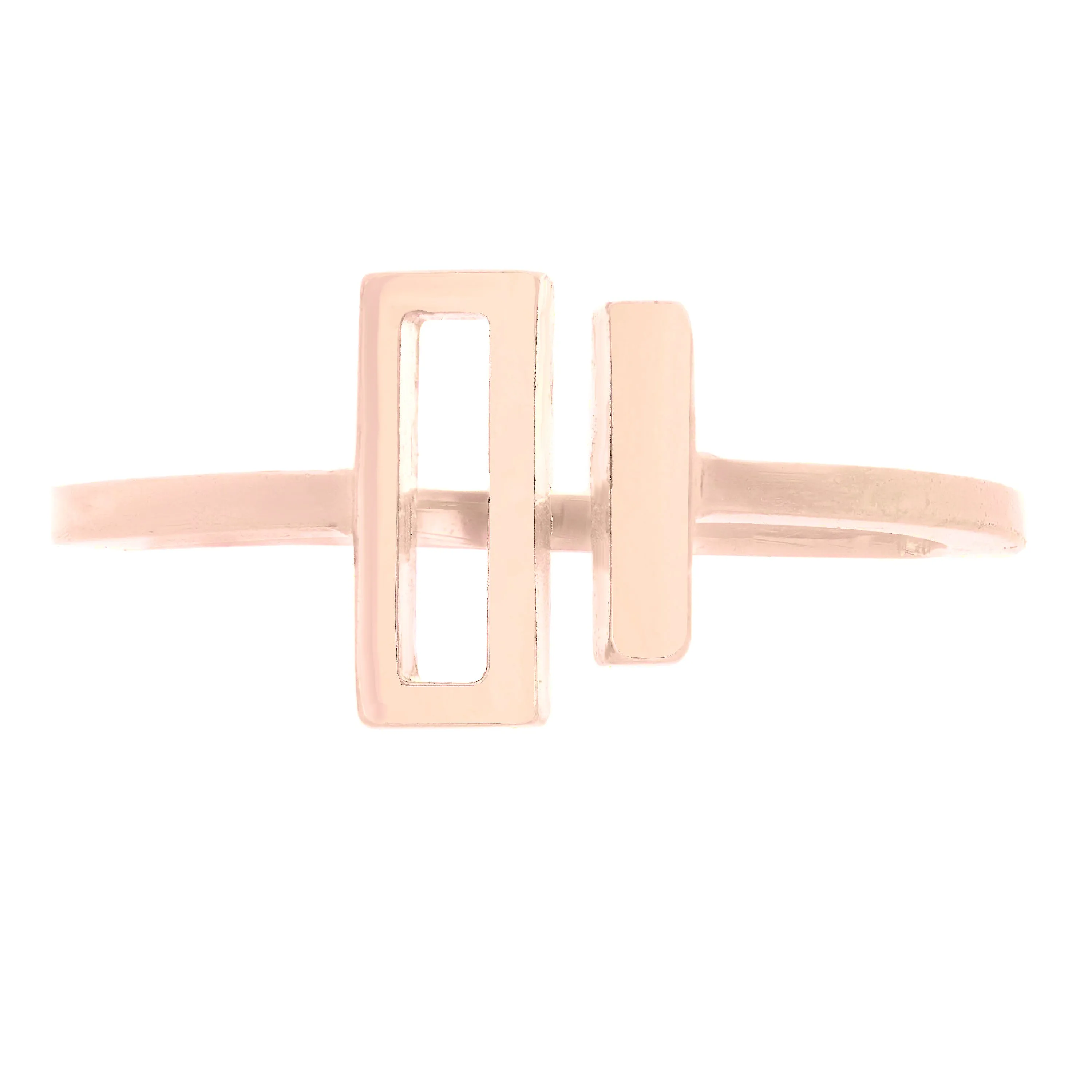 14k Yellow Gold Double Open Bar Ring 2.1 grams Size 6.5