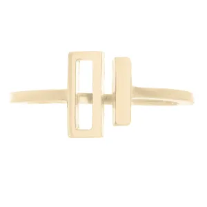 14k Yellow Gold Double Open Bar Ring 2.1 grams Size 6.5
