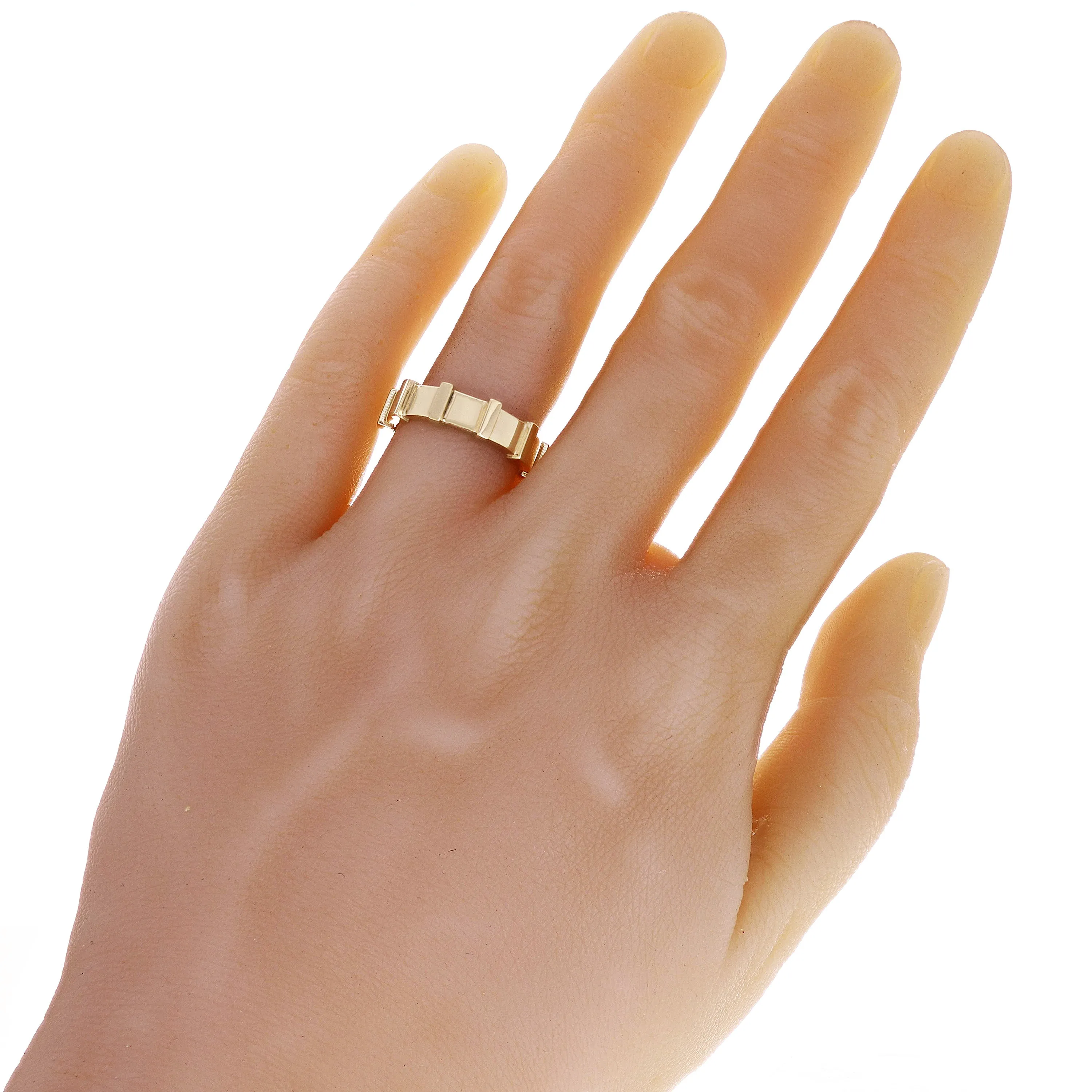 14k Yellow Gold Protrude Bar Ring Band Size 8 - 5.9mm 8.7 grams