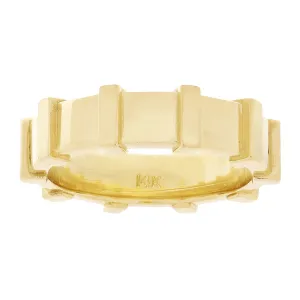 14k Yellow Gold Protrude Bar Ring Band Size 8 - 5.9mm 8.7 grams