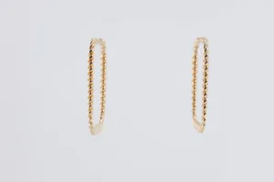 14k Yellow Gold Rope Design Square Hoop Earrings (4.92g.)