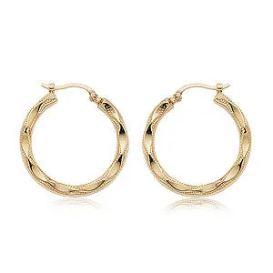 14K Yellow Hoop Earrings