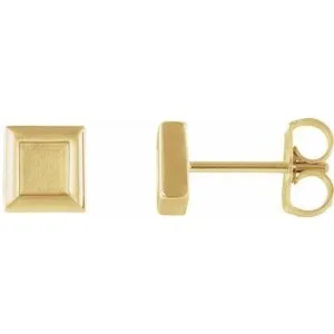 14K Yellow Square Petite Earrings